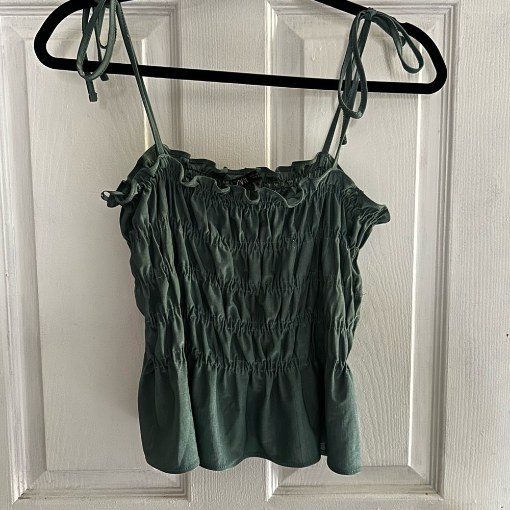 Ruffle Rouched Tank Top